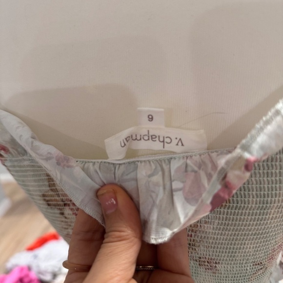 V. Chapman Lily Ruched & Ruffled Stretch Satin Midi Dress size 6 - Picture 4 of 4